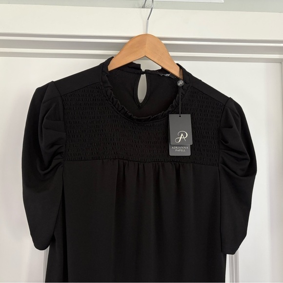 NWT Adrianna Papell Smocked Puff Sleeve Top Size M - Picture 3 of 8